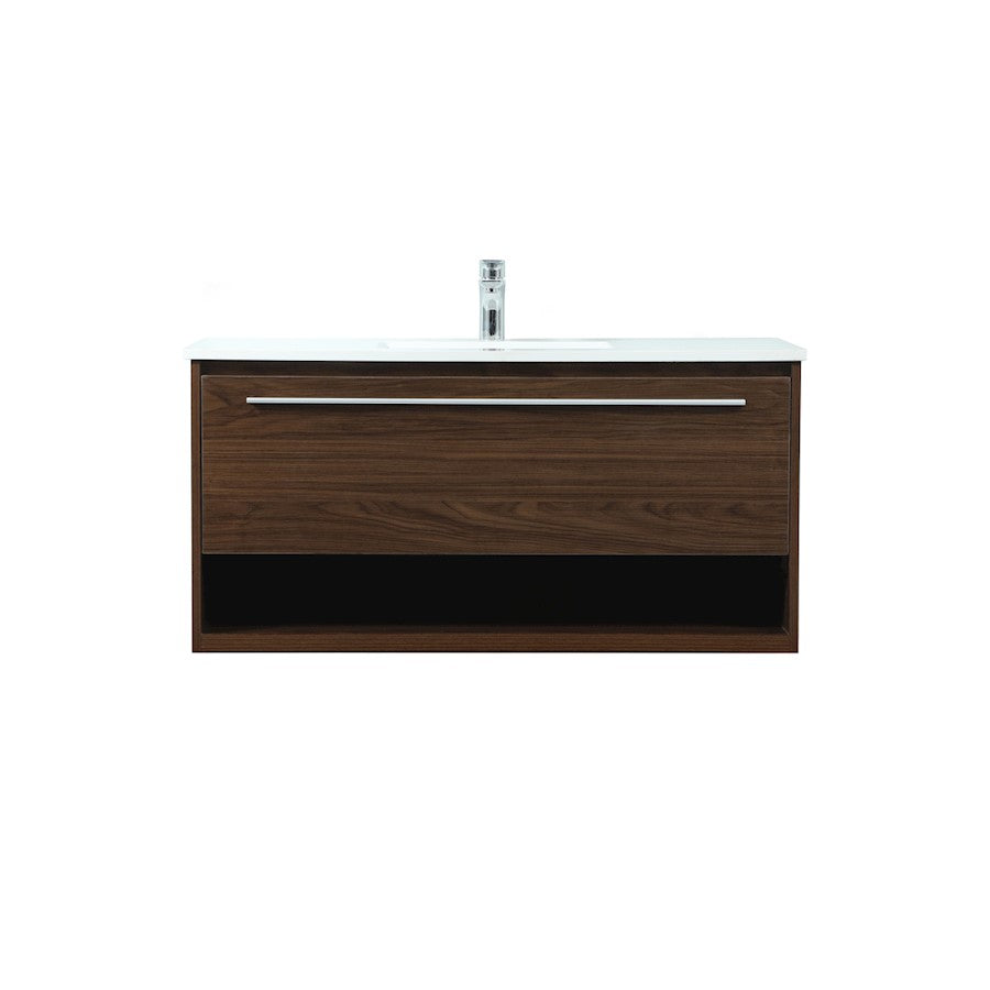 Elegant Kitchen/Bath Roman 40" Single Bathroom Vanity, Walnut - VF43540MWT