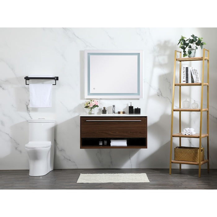 Elegant Kitchen/Bath Roman 40" Single Bathroom Vanity, Walnut
