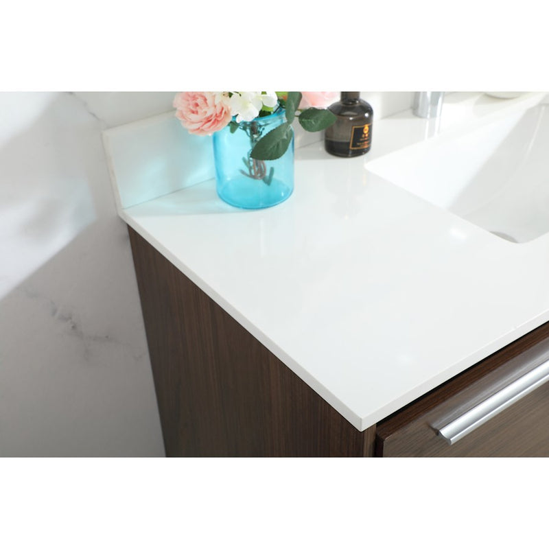 Elegant Roman 40" Single Bathroom Vanity, Walnut/Backsplash