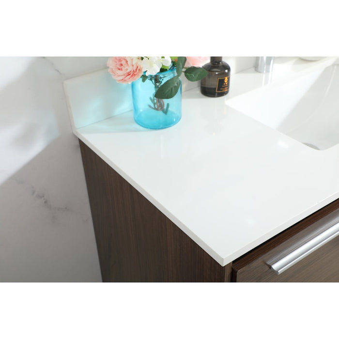 Elegant Roman 40" Single Bathroom Vanity, Walnut/Backsplash