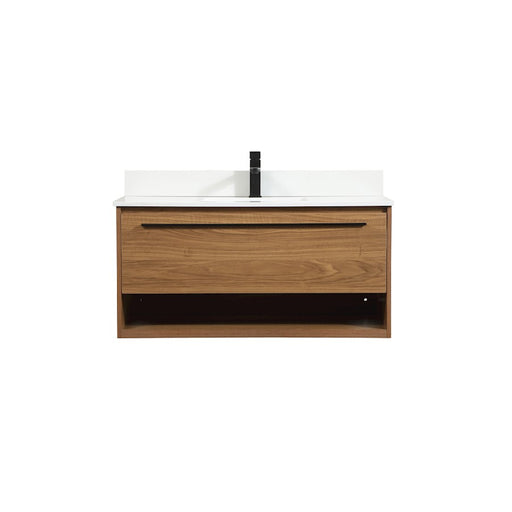 Elegant Roman 40" Single Bathroom Vanity, Walnut Brown/Backsplash - VF43540WB-BS