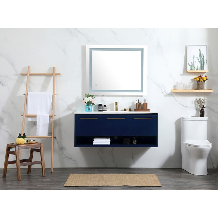 Elegant Roman 40" Single Bathroom Vanity, Walnut Brown/Backsplash