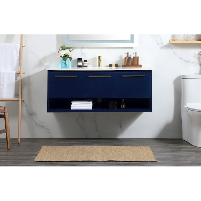 Elegant Kitchen/Bath Roman 48" Single Bathroom Vanity, Blue