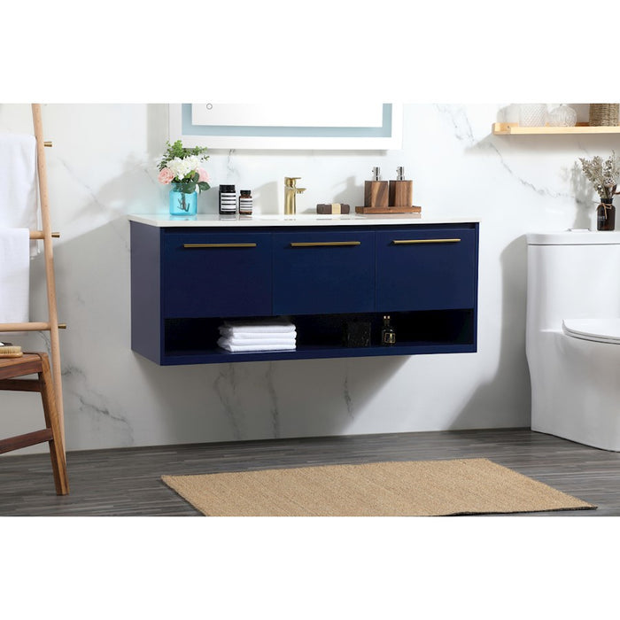 Elegant Kitchen/Bath Roman 48" Single Bathroom Vanity, Blue