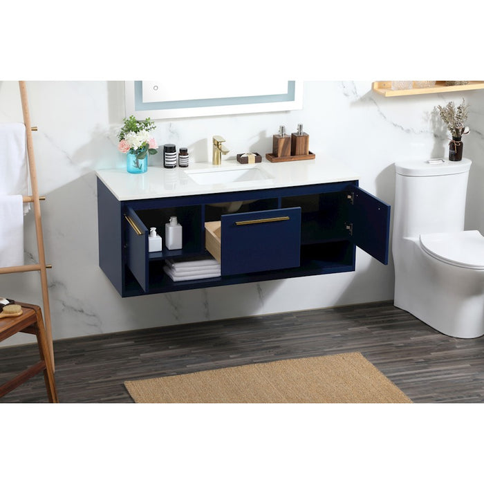 Elegant Kitchen/Bath Roman 48" Single Bathroom Vanity, Blue