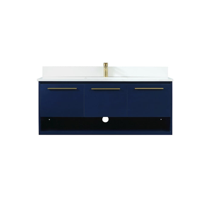 Elegant Roman 48" Single Bathroom Vanity, Blue/Backsplash - VF43548MBL-BS