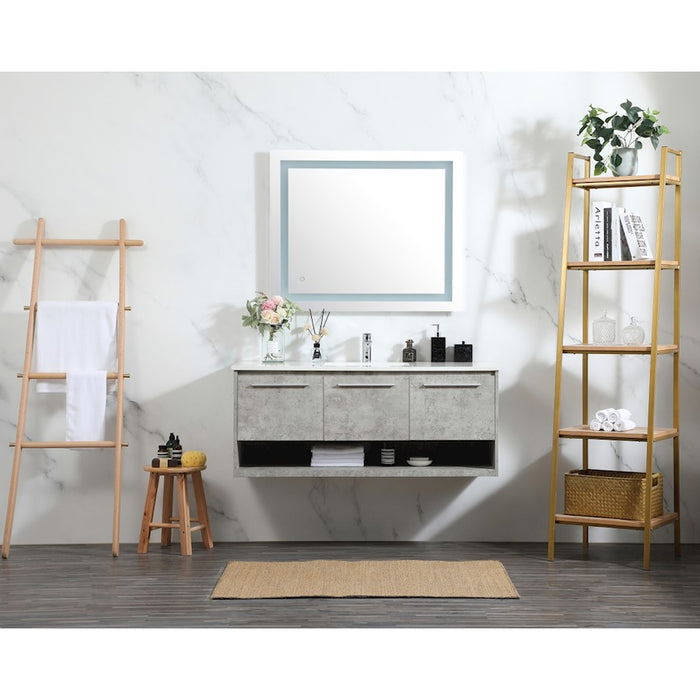Elegant Roman 48" Single Bathroom Vanity, Blue/Backsplash