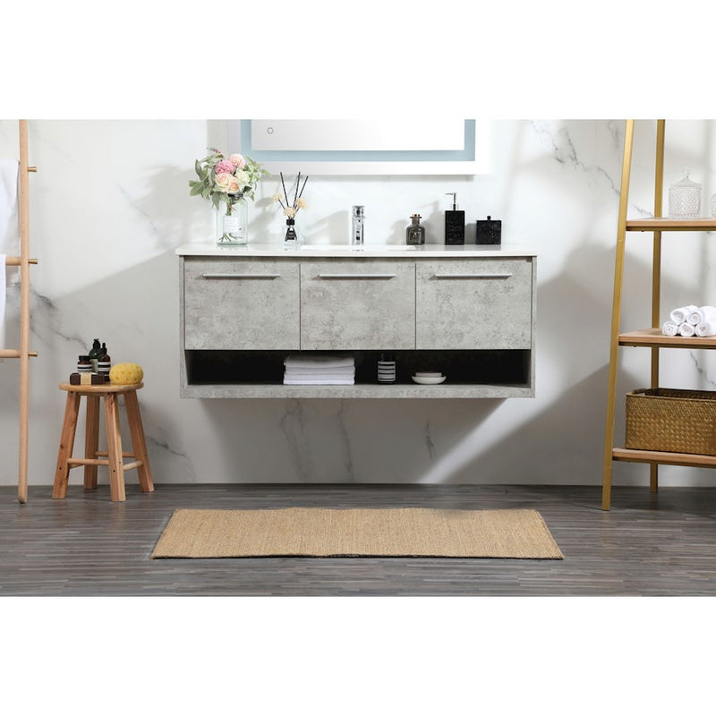 Elegant Roman 48" Single Bathroom Vanity, Concrete Grey