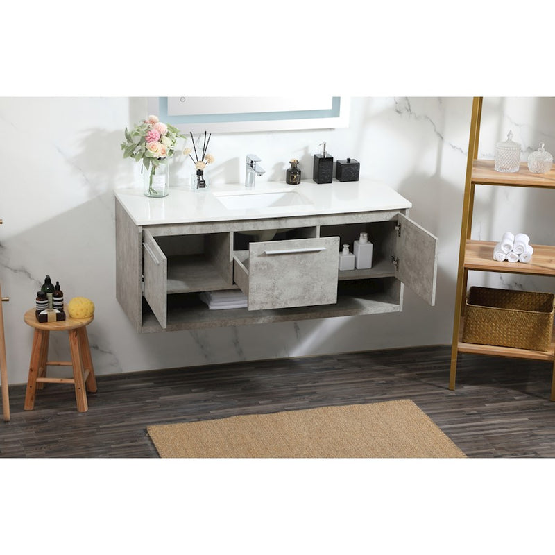 Elegant Roman 48" Single Bathroom Vanity, Concrete Grey