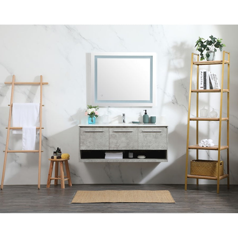 Elegant Roman 48" Single Bathroom Vanity, Concrete Grey