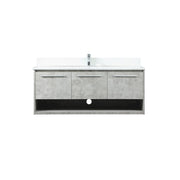 Elegant Roman 48" Single Vanity, Concrete Grey/Backsplash - VF43548MCG-BS