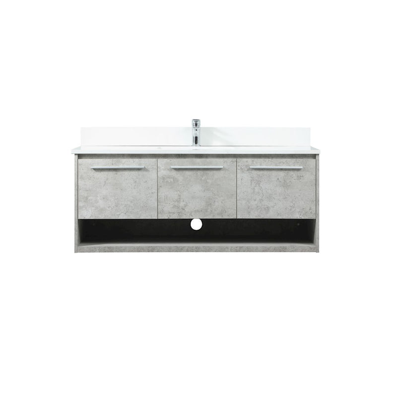 Elegant Roman 48" Single Vanity, Concrete Grey/Backsplash - VF43548MCG-BS