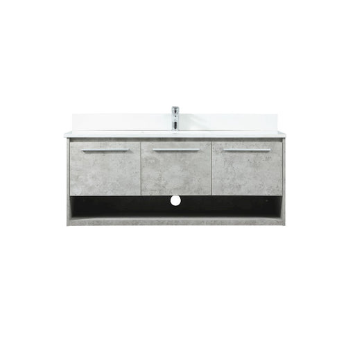 Elegant Roman 48" Single Vanity, Concrete Grey/Backsplash - VF43548MCG-BS