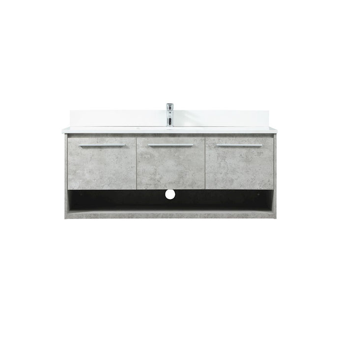 Elegant Roman 48" Single Vanity, Concrete Grey/Backsplash - VF43548MCG-BS
