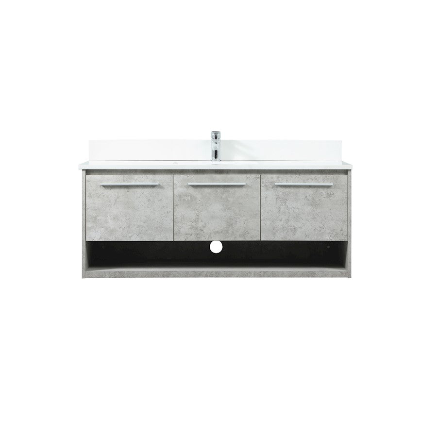 Elegant Roman 48" Single Vanity, Concrete Grey/Backsplash - VF43548MCG-BS