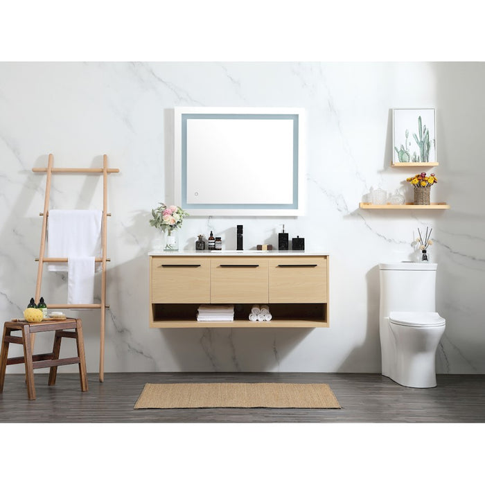 Elegant Roman 48" Single Vanity, Concrete Grey/Backsplash
