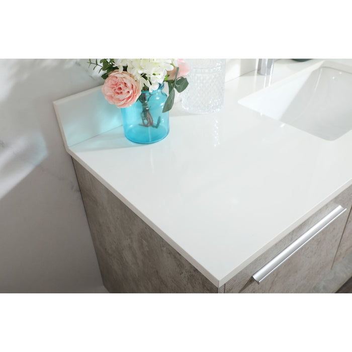 Elegant Roman 48" Single Vanity, Concrete Grey/Backsplash