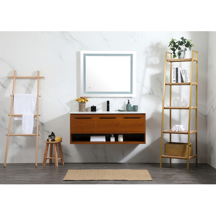 Elegant Roman 48" Single Bathroom Vanity, Maple/Backsplash