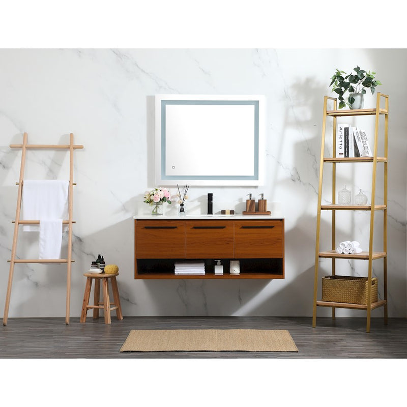 Elegant Kitchen/Bath Roman 48" Single Bathroom Vanity, Teak