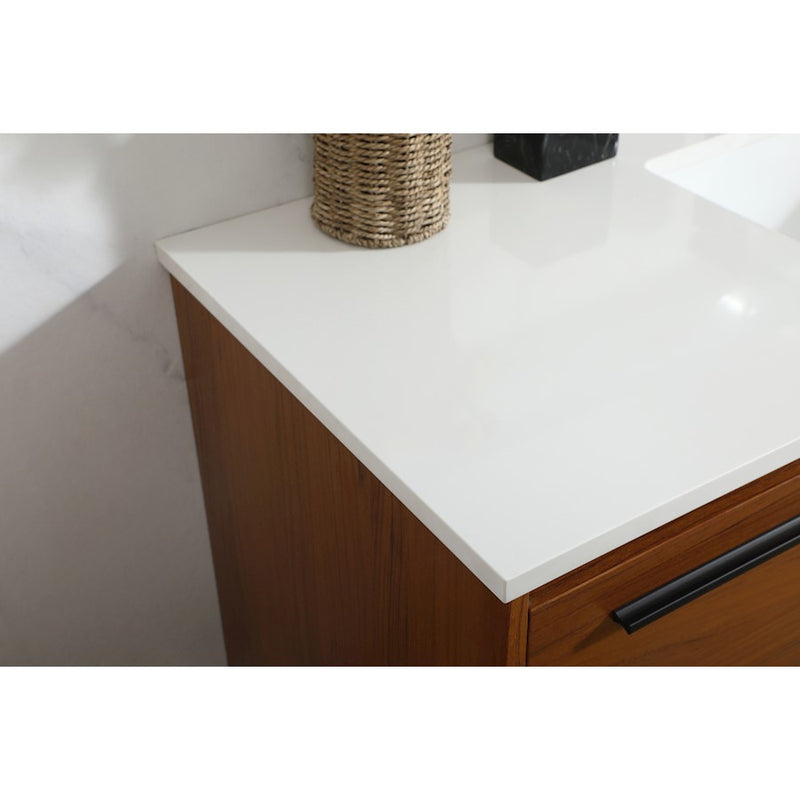 Elegant Kitchen/Bath Roman 48" Single Bathroom Vanity, Teak