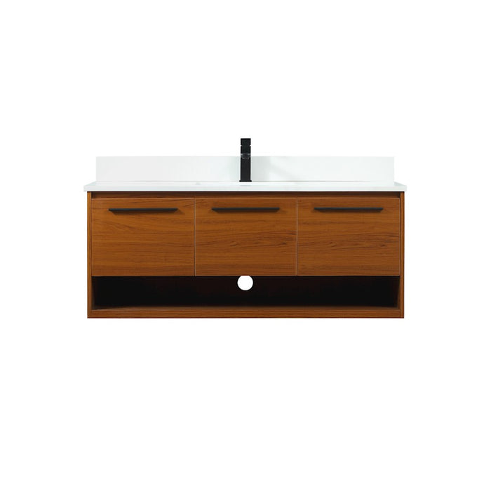 Elegant Roman 48" Single Bathroom Vanity, Teak/Backsplash - VF43548MTK-BS