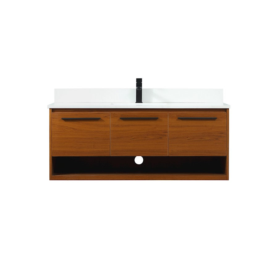 Elegant Roman 48" Single Bathroom Vanity, Teak/Backsplash - VF43548MTK-BS