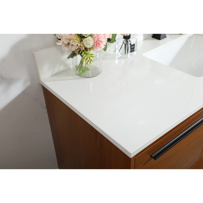 Elegant Roman 48" Single Bathroom Vanity, Teak/Backsplash