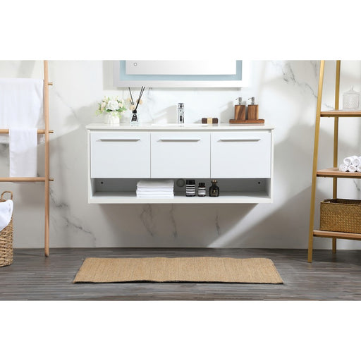 Elegant Kitchen/Bath Roman 48" Single Bathroom Vanity, White