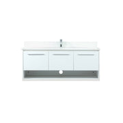 Elegant Roman 48" Single Bathroom Vanity, White/Backsplash - VF43548MWH-BS