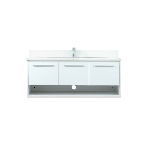 Elegant Roman 48" Single Bathroom Vanity, White/Backsplash - VF43548MWH-BS