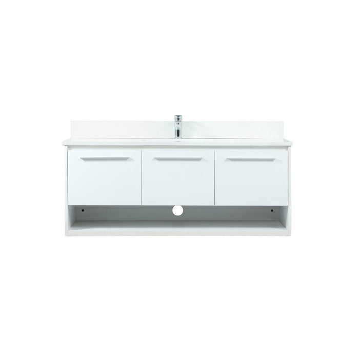 Elegant Roman 48" Single Bathroom Vanity, White/Backsplash - VF43548MWH-BS