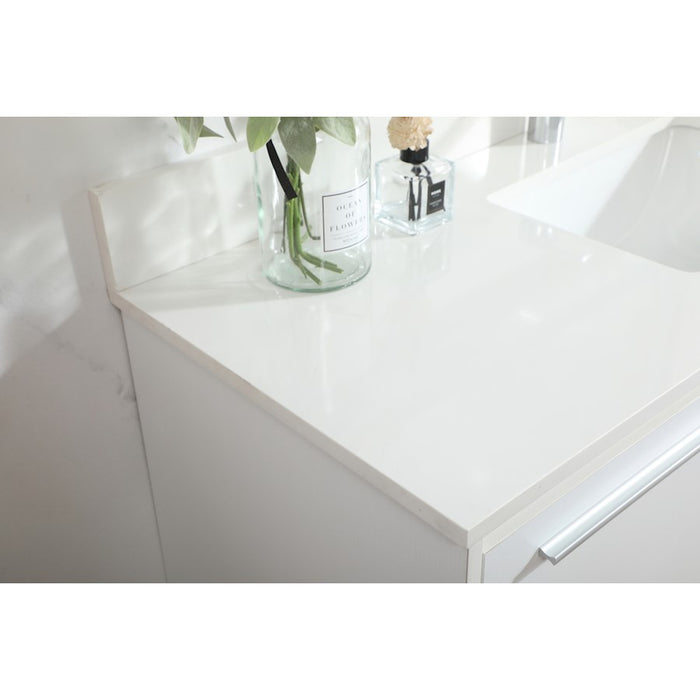 Elegant Roman 48" Single Bathroom Vanity, White/Backsplash