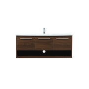 Elegant Kitchen/Bath Roman 48" Single Bathroom Vanity, Walnut - VF43548MWT