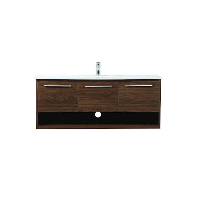 Elegant Kitchen/Bath Roman 48" Single Bathroom Vanity, Walnut - VF43548MWT