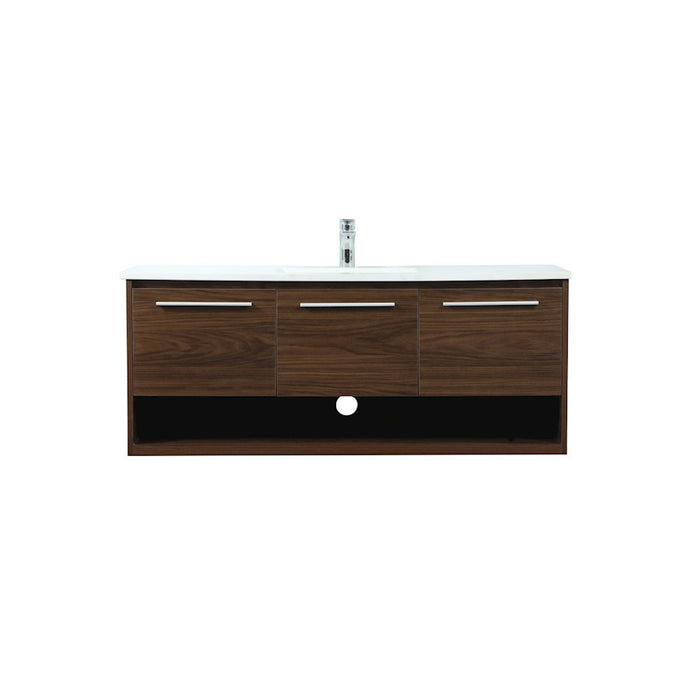 Elegant Kitchen/Bath Roman 48" Single Bathroom Vanity, Walnut - VF43548MWT