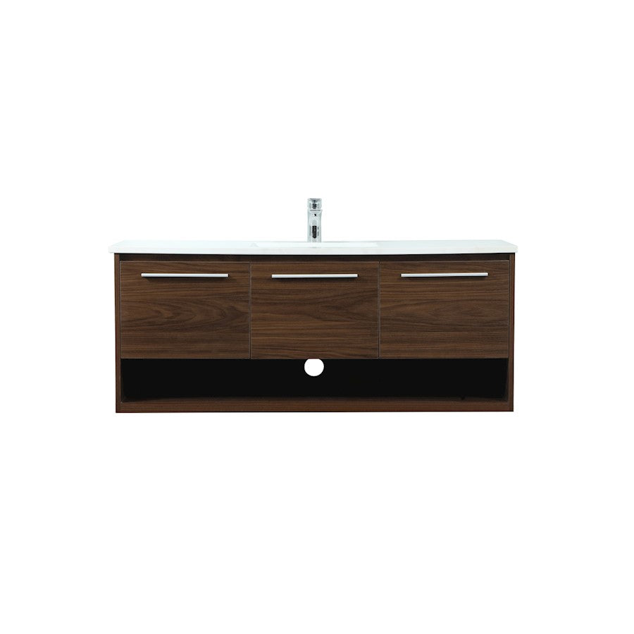 Elegant Kitchen/Bath Roman 48" Single Bathroom Vanity, Walnut - VF43548MWT