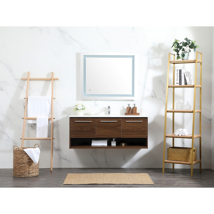 Elegant Kitchen/Bath Roman 48" Single Bathroom Vanity, Walnut