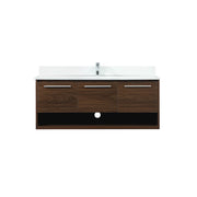 Elegant Roman 48" Single Bathroom Vanity, Walnut/Backsplash - VF43548MWT-BS