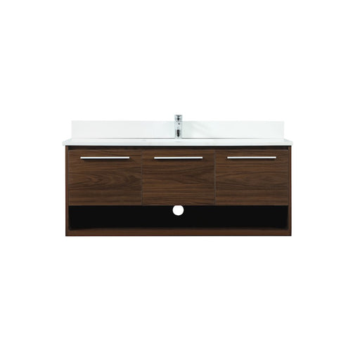 Elegant Roman 48" Single Bathroom Vanity, Walnut/Backsplash - VF43548MWT-BS