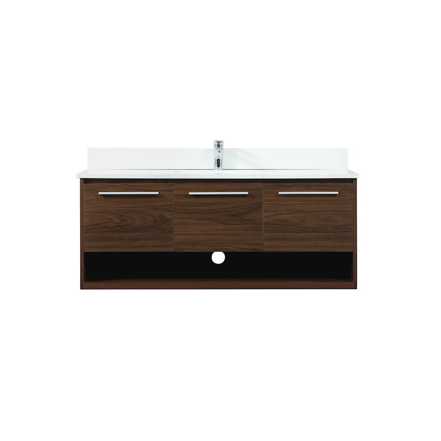 Elegant Roman 48" Single Bathroom Vanity, Walnut/Backsplash - VF43548MWT-BS