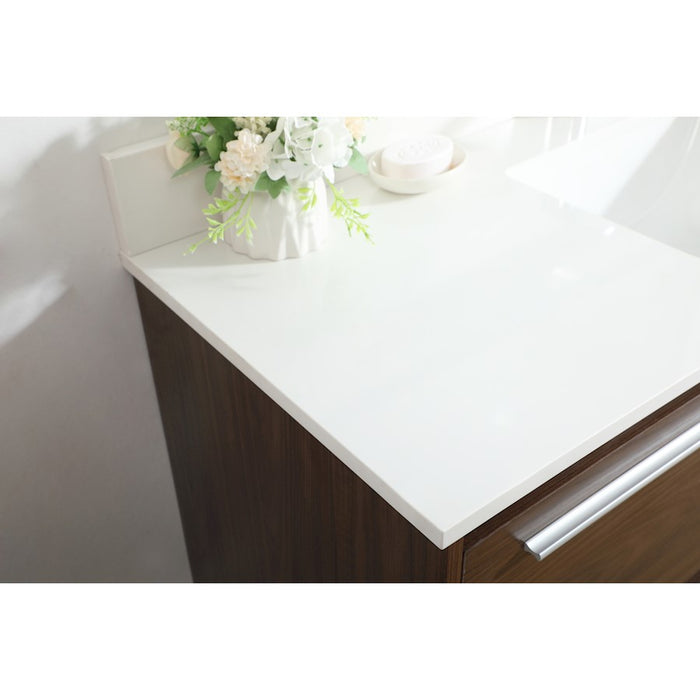 Elegant Roman 48" Single Bathroom Vanity, Walnut/Backsplash