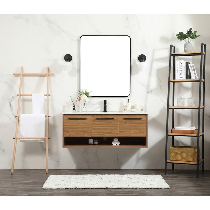 Elegant Kitchen/Bath Roman 48" Single Bathroom Vanity, Walnut Brown