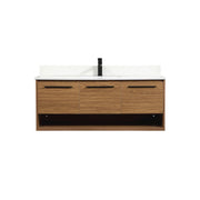 Elegant Roman 48" Single Bathroom Vanity, Walnut Brown/Backsplash - VF43548WB-BS