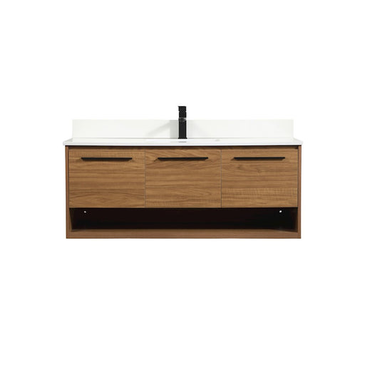 Elegant Roman 48" Single Bathroom Vanity, Walnut Brown/Backsplash - VF43548WB-BS