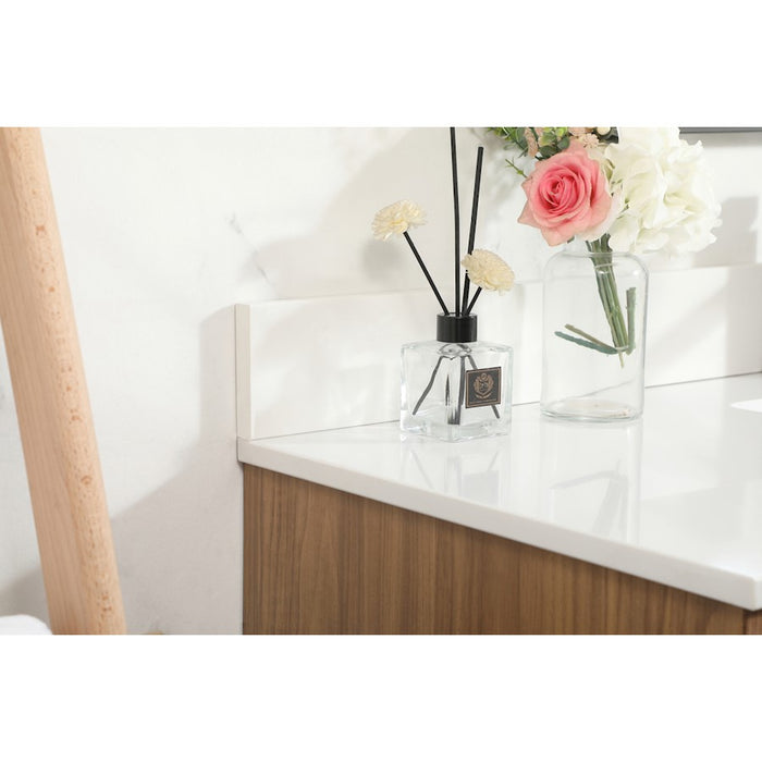 Elegant Roman 48" Single Bathroom Vanity, Walnut Brown/Backsplash