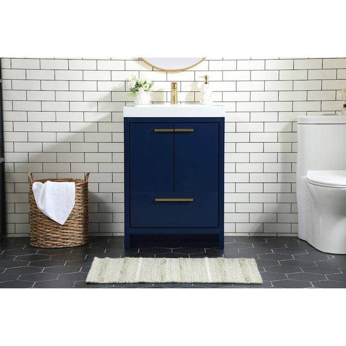 Elegant Kitchen/Bath Wyatt 24" Single Bathroom Vanity, Blue