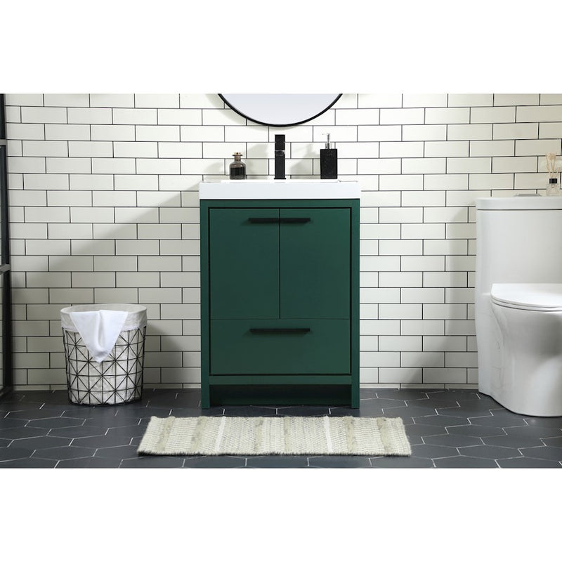 Elegant Kitchen/Bath Wyatt 24" Single Bathroom Vanity, Green