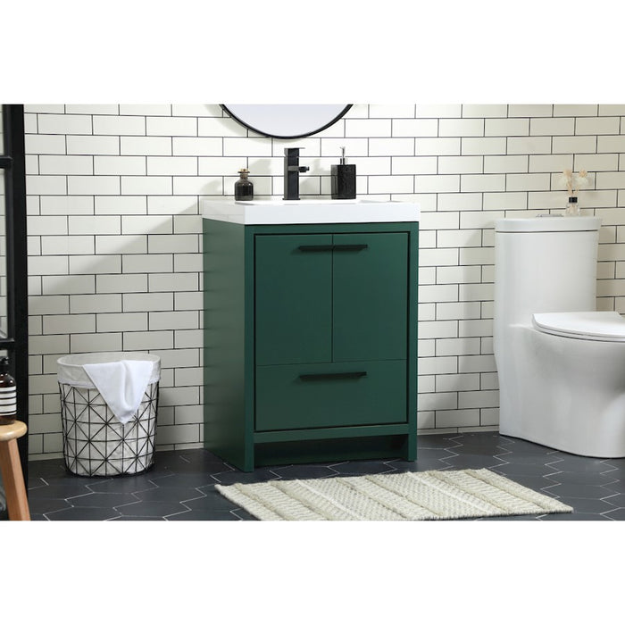 Elegant Kitchen/Bath Wyatt 24" Single Bathroom Vanity, Green