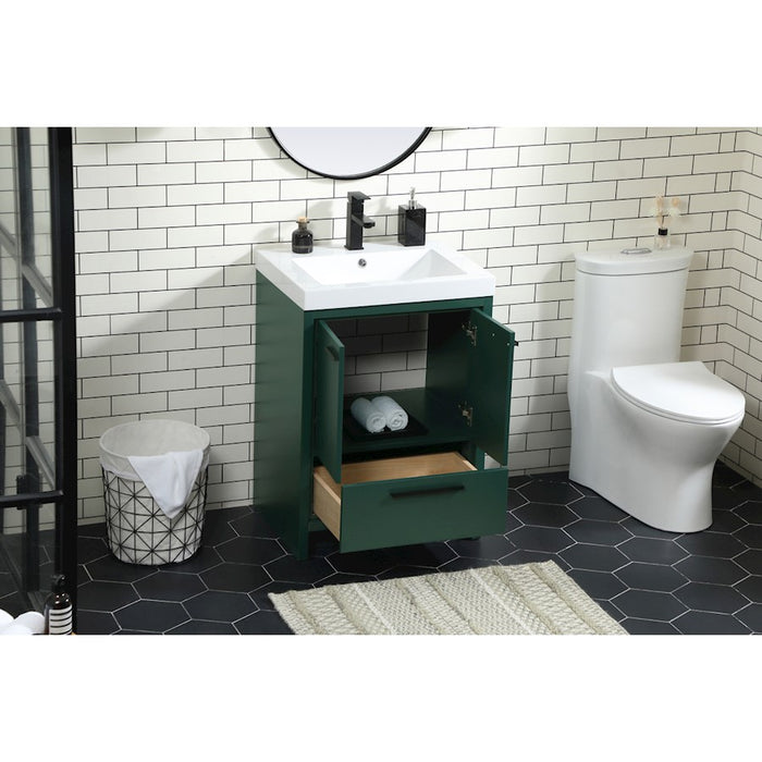 Elegant Kitchen/Bath Wyatt 24" Single Bathroom Vanity, Green