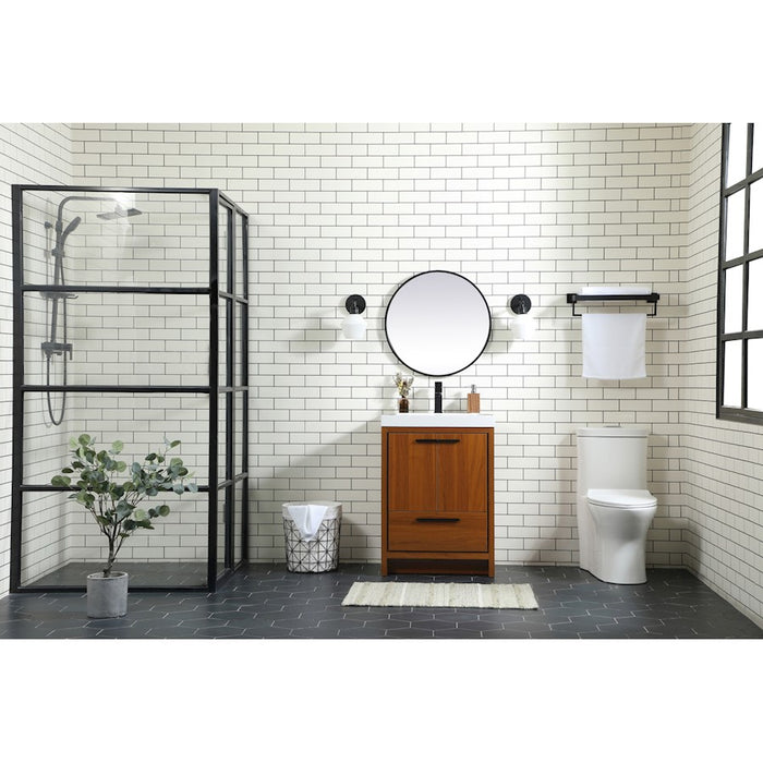 Elegant Kitchen/Bath Wyatt 24" Single Bathroom Vanity, Maple